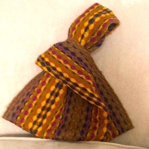 Handmade‎ brown , gold, black, purple wristlet